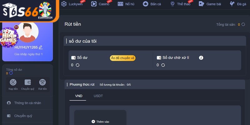 Hướng dẫn chi tiết cho từng phương thức rút tiền S66 an toàn